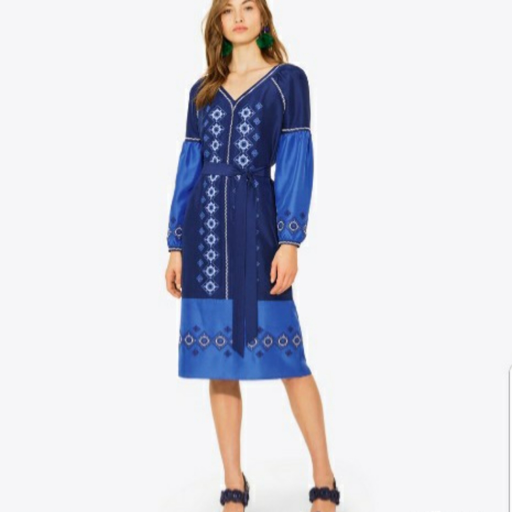 (NWOT) Tory Burch Navy Silk Katya Tunic Dress